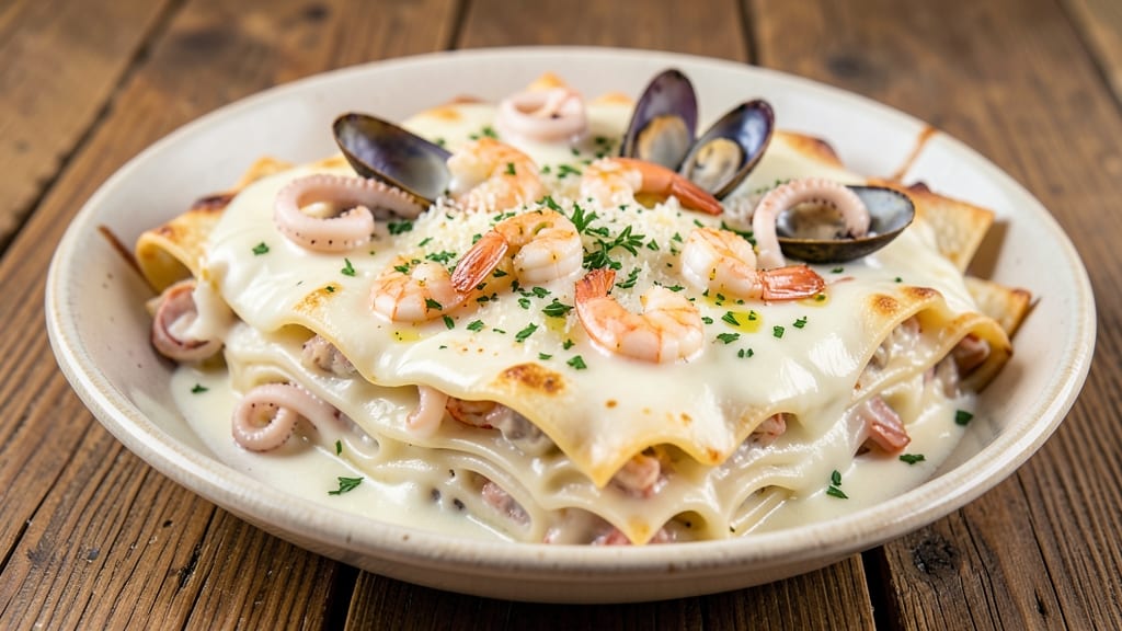 Authentic Italian Seafood Lasagna Recipe With White Sauce: Crispy Top, Creamy Layers, Zero Splatter