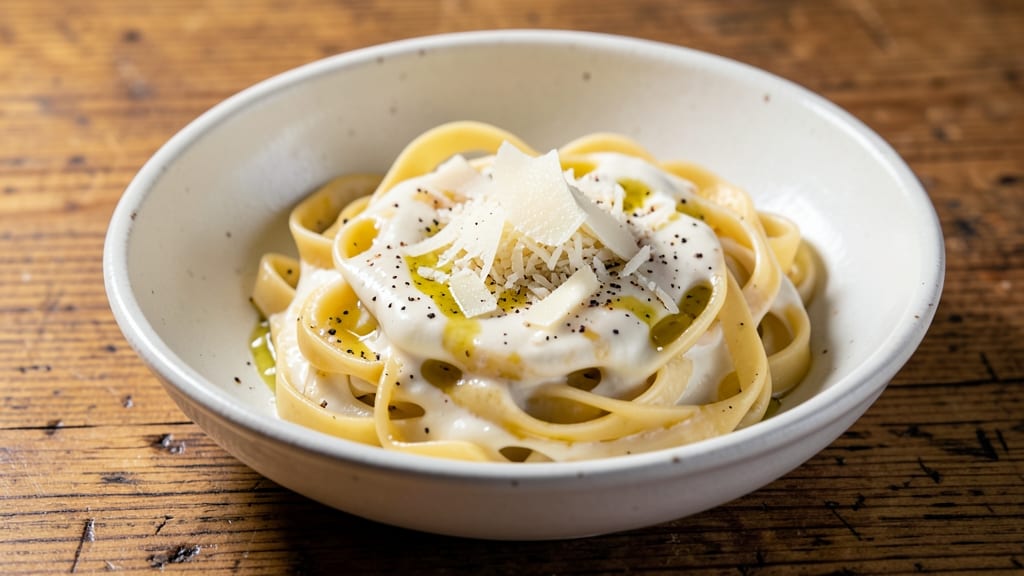 Authentic Italian White Sauce Pasta Recipe: Al Dente Noodles Hugged in Creamy Garlic Basil