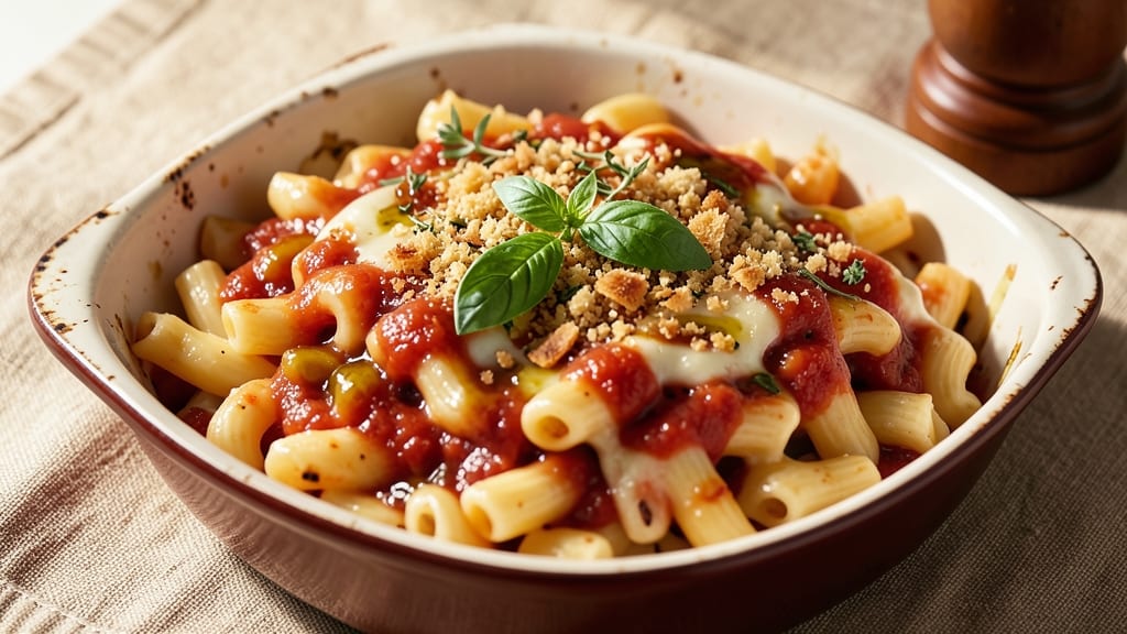 Baked Macaroni and Cheese Recipe with Tomato Sauce: One-Pan Italian Twist on Classic Comfort