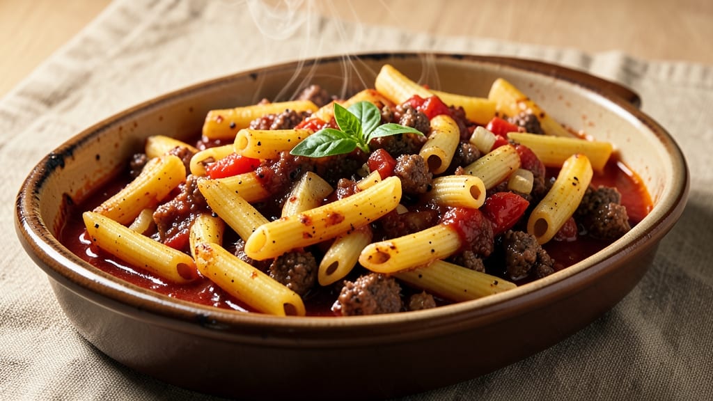 Baked Rigatoni With Meat Sauce Recipe: Cheesy Crust and Hearty Pasta Fusion